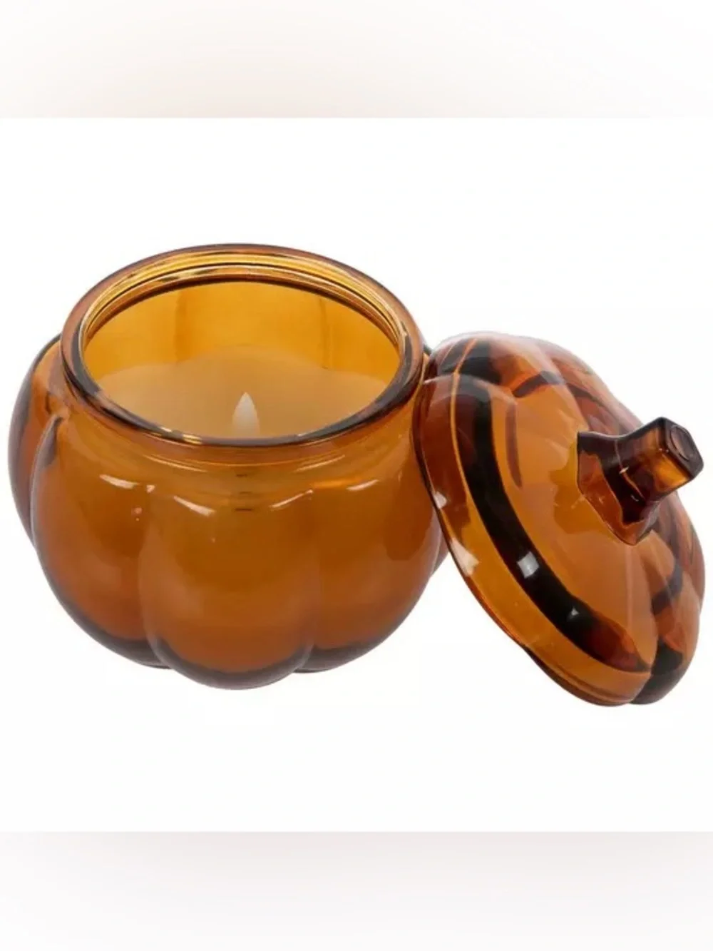 Pumpkin Container LED Candle - Picture 2 of 4